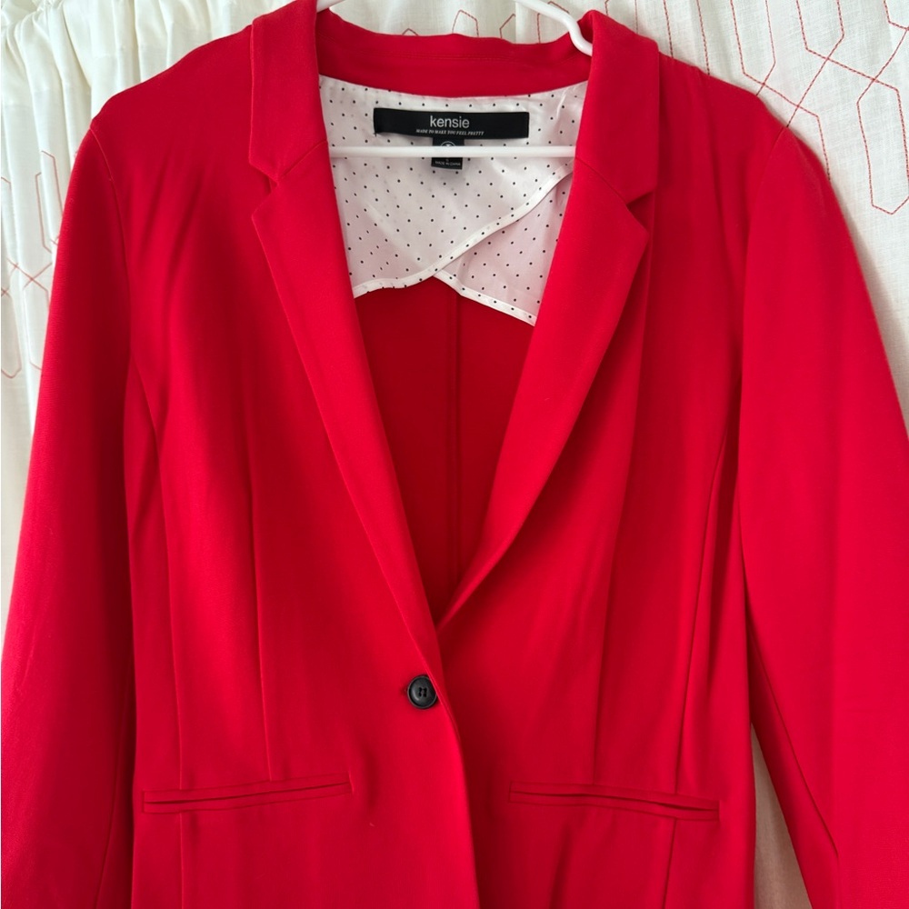 Kensie Women's Vibrant Red Suit Jacket